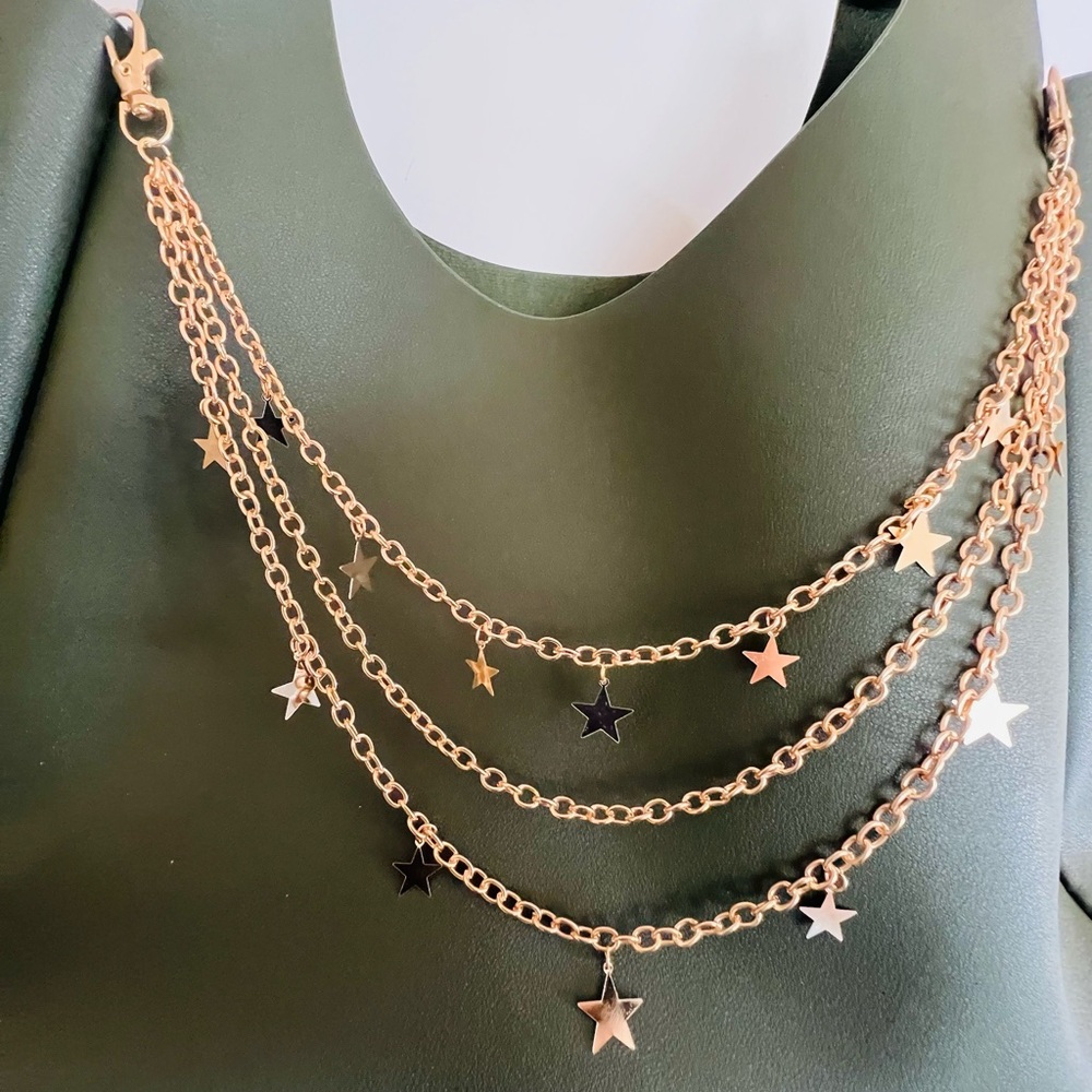 Neiman Marcus Olive Shoulder Bag with Gold Chain Accents. NWOT - Picture 9 of 9